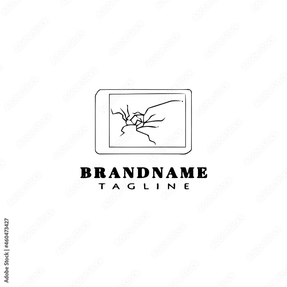 cute broken smart phone logo design template icon vector illustration cute broken smart phone logo design template icon vector illustration