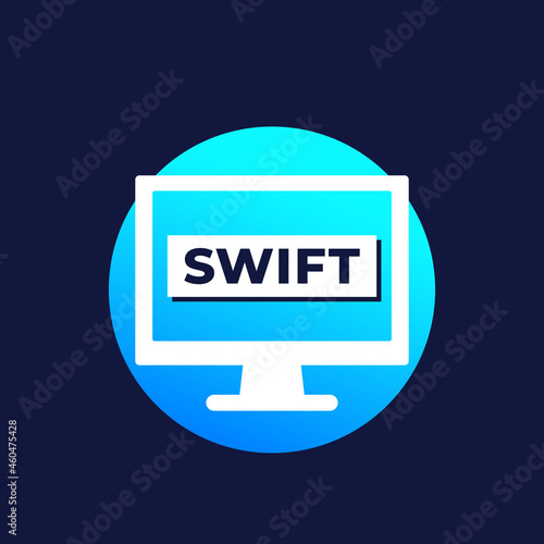 Swift programming vector icon on dark