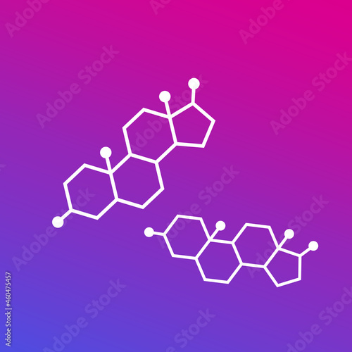 testosterone molecules, vector
