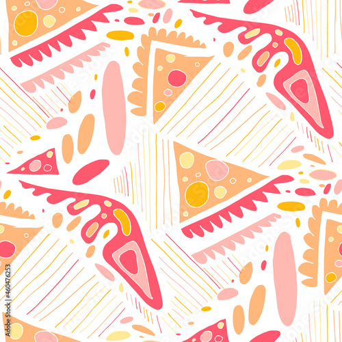 Seamless vector pattern with abstract modern doodles. Bright summer print. Trendy colorful background. Vintage geometric doodles. © Natallia Novik