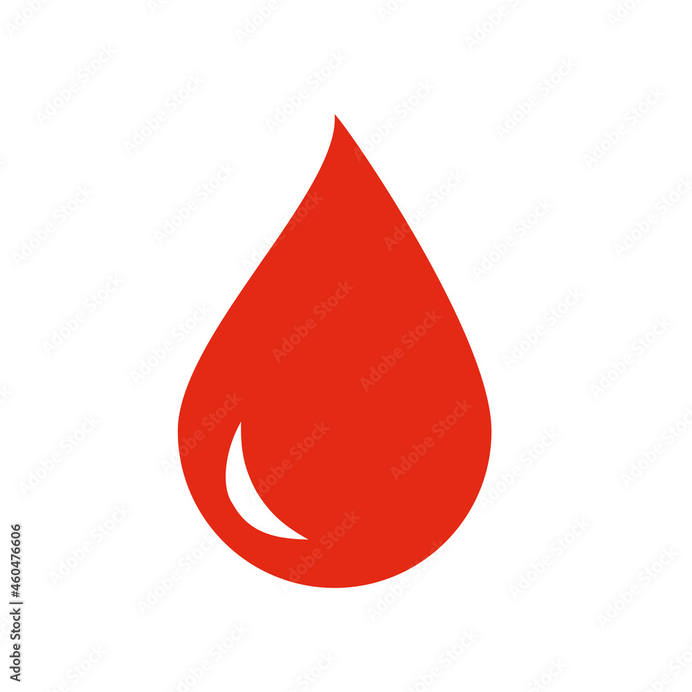 Drop, red flat icon. Isolated on white background vector illustration. Drop, red flat icon. Isolated on white background vector illustration.