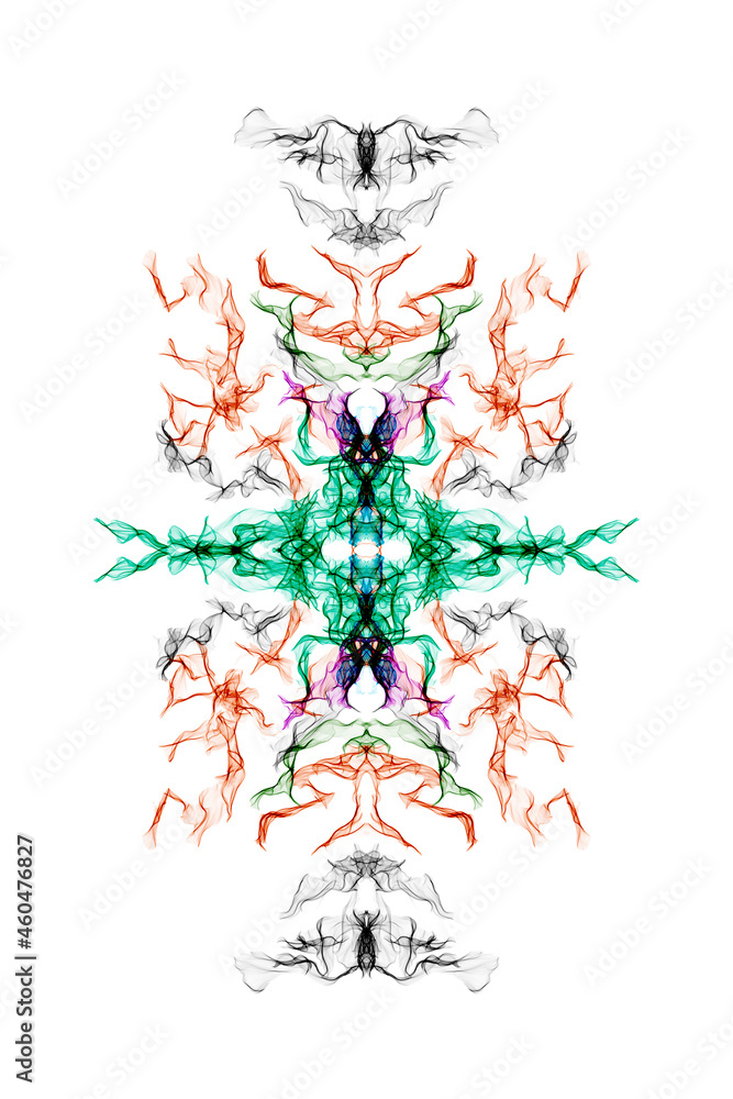 abstract fractal futuristic colourful pattern on white background