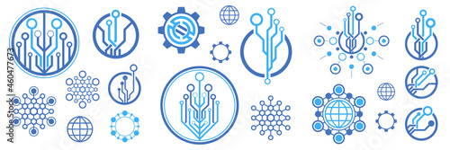Artificial intelligence concept symbols and signs. Vector icon and logo Artificial intelligence.