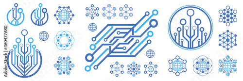 Artificial intelligence concept symbols and signs. Vector icon and logo Artificial intelligence.