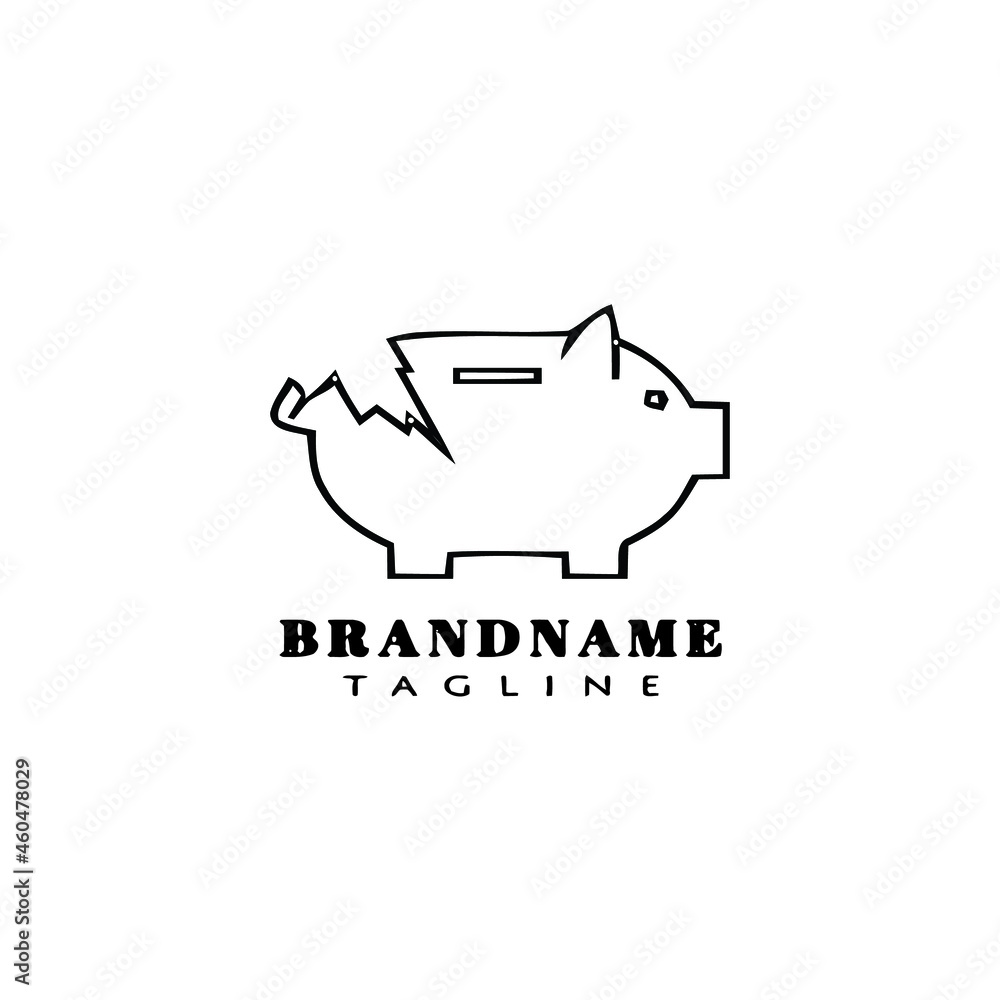broken piggy bank logo cartoon design template icon vector illustration broken piggy bank logo cartoon design template icon vector illustration