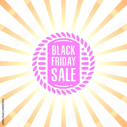 Black friday retro sales banner with sunrays  announcing discount  advertisement items  oldskool banner sunburst background