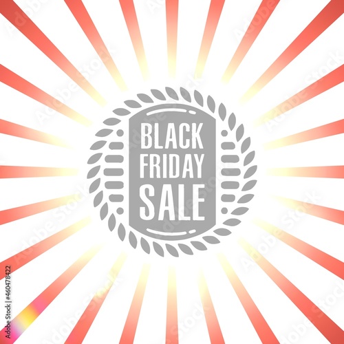 Black friday retro sales banner with sunrays  announcing discount  advertisement items  oldskool banner sunburst background