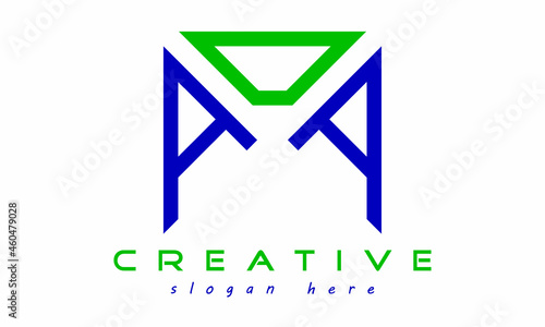 geometric ADA rectangle triangle polygon letters logo design vector, business logo, icon shape logo, stylish logo vector template