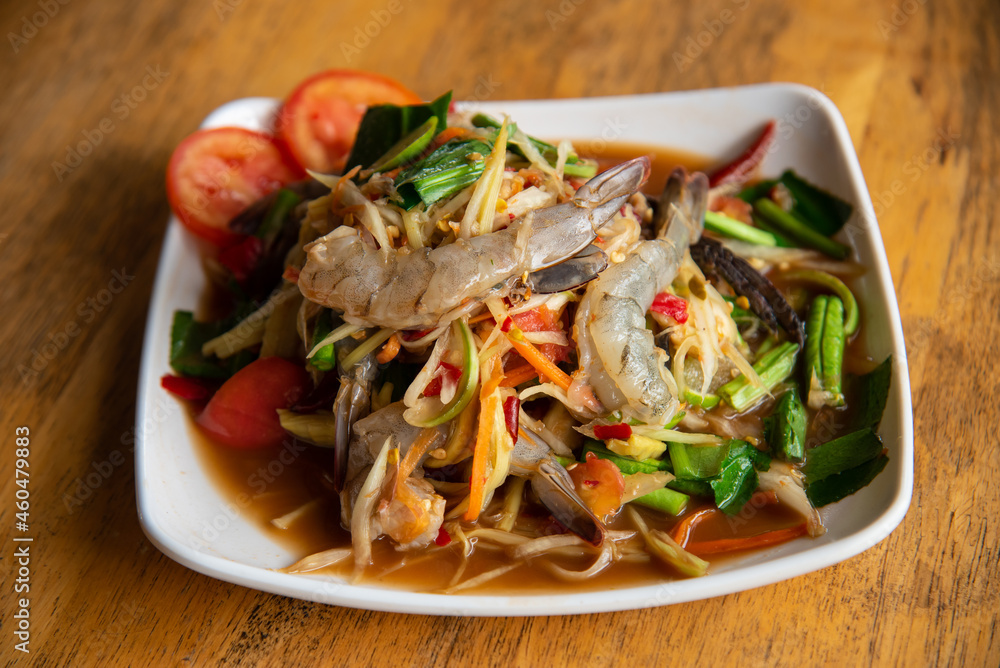 Somtam with Fresh Shrimp Somtam with Fresh Shrimp