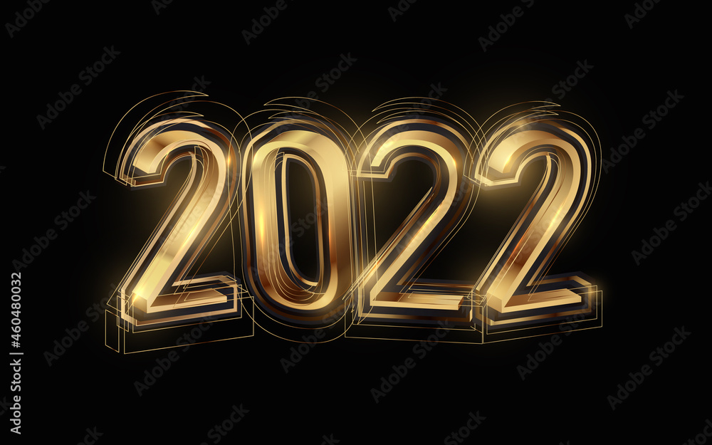 2022 happy new year with golden color and luxury concept. Vector illustration 2022 happy new year with golden color and luxury concept. Vector illustration