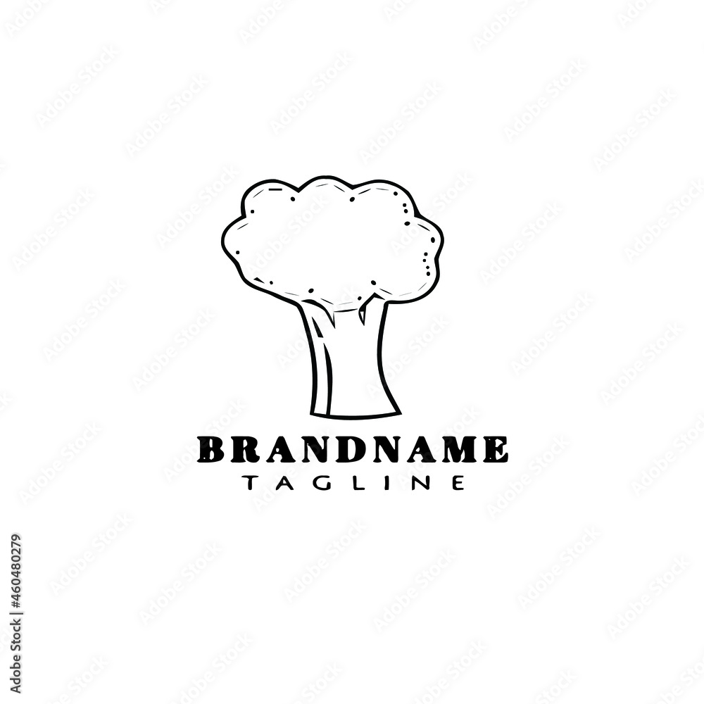 broccoli logo cartoon icon design template black isolated flat illustration broccoli logo cartoon icon design template black isolated flat illustration