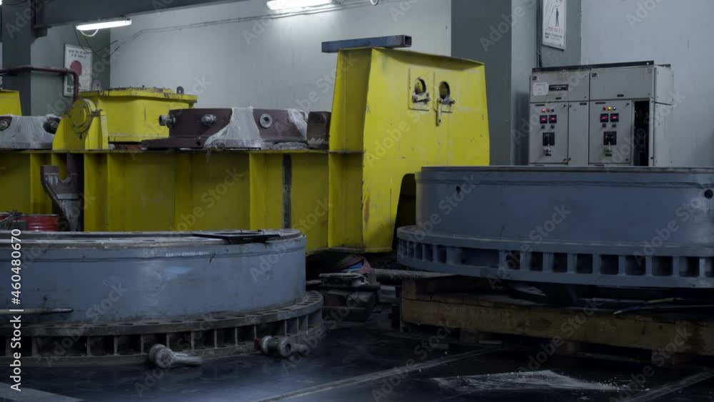 Machinery working at the hydro project generating electricity. High-quality 4k footage Machinery working at the hydro project generating electricity. High-quality 4k footage