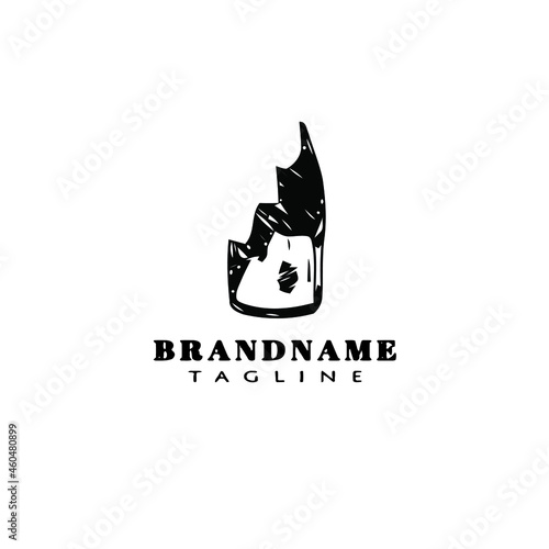 broken bottle cartoon logo icon design template isolated vector illustration