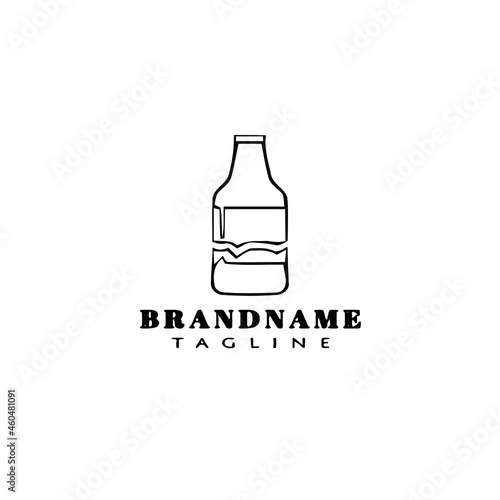 broken bottle cartoon logo icon design template flat isolated vector illustration