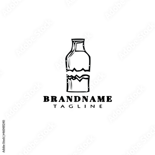 broken bottle simple logo icon design template black isolated vector illustration