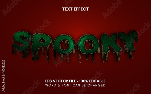Spooky text effect style. Editable text effect halloween theme.