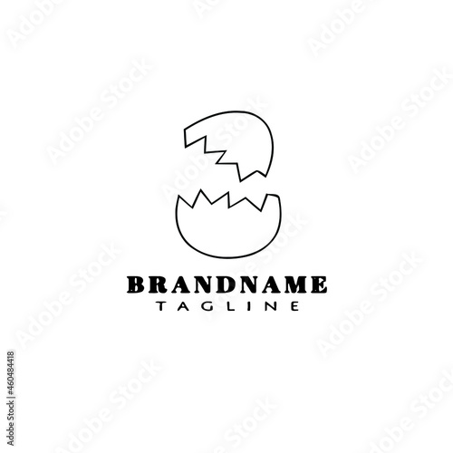 broken egg logo symbol design template icon black isolated vector illustration