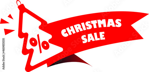vector sticker Christmas tree christmas sale