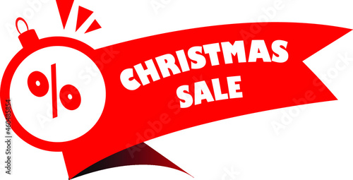 vector sticker Christmas ball and Christmas sale