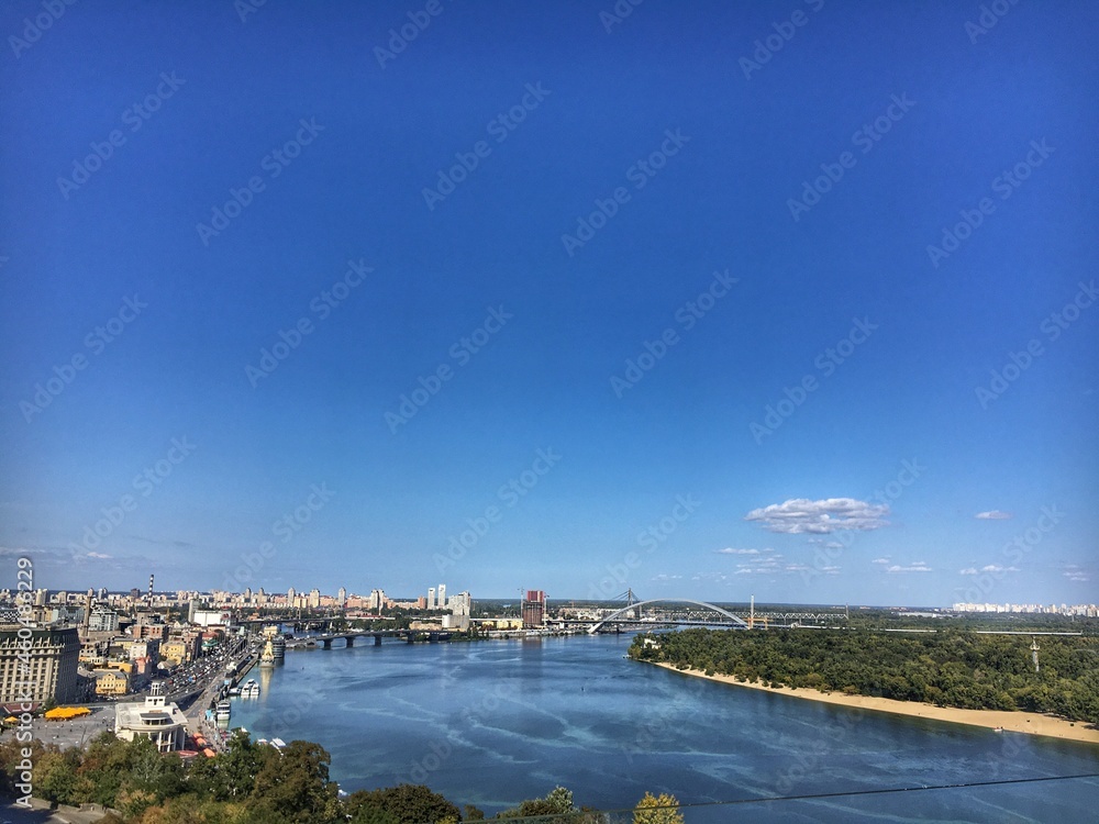 bridge over the river Dnipro in Kyiv