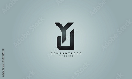 YU, UJ, YJ, UY, Abstract initial monogram letter alphabet logo design © Hamza