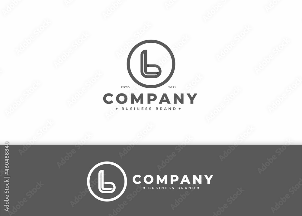 Obraz premium Minimalist luxury letter b logo design with circle shape