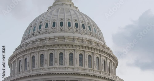 United States Capitol in Washington DC Closeup at Sunset Tilt Up