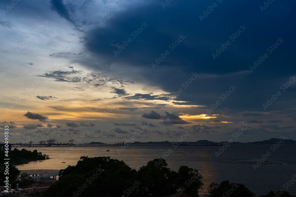 Twilight time, Sunset at Sriracha, Thailand. Beautiful of nature in the rainy season. Time-lapse 4K. Twilight time, Sunset at Sriracha, Thailand. Beautiful of nature in the rainy season. Time-lapse 4K.