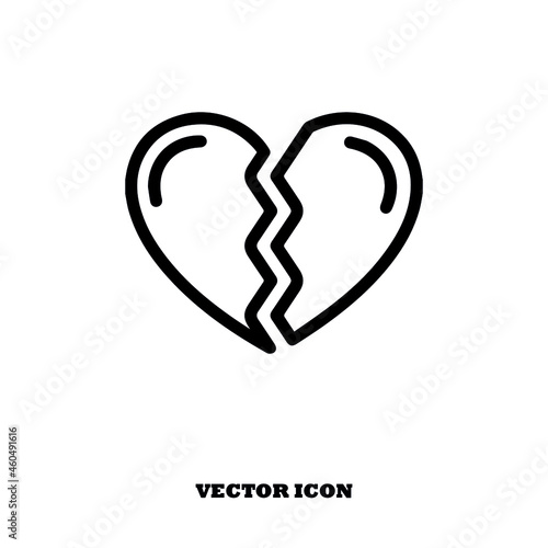 broken love vector icon