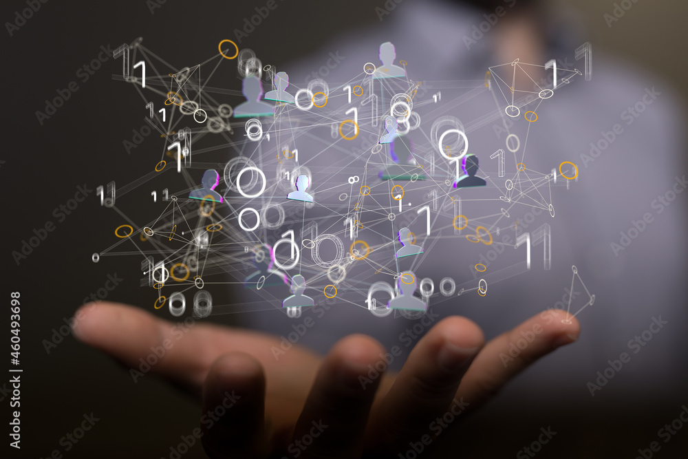 Global network. Blockchain. 3D illustration. Neural networks and artificial intelligence. Abstract Global network. Blockchain. 3D illustration. Neural networks and artificial intelligence. Abstract