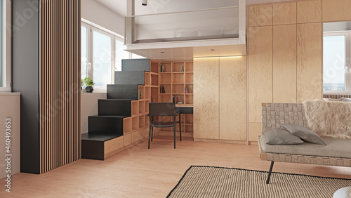 Foto compact apartment design concept