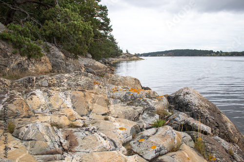 Rocks on island Bergholmen in Stockholm Archipelago