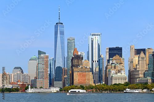 Lower Manhattan Skyline. Skyscrapers with One World Trade Center became signature of New York skyline