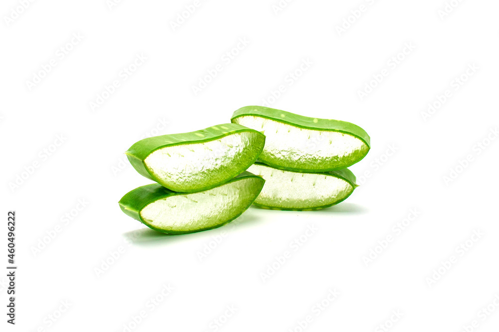 Aloe vera fresh leaf isolated on a white background. Aloe vera fresh leaf isolated on a white background.