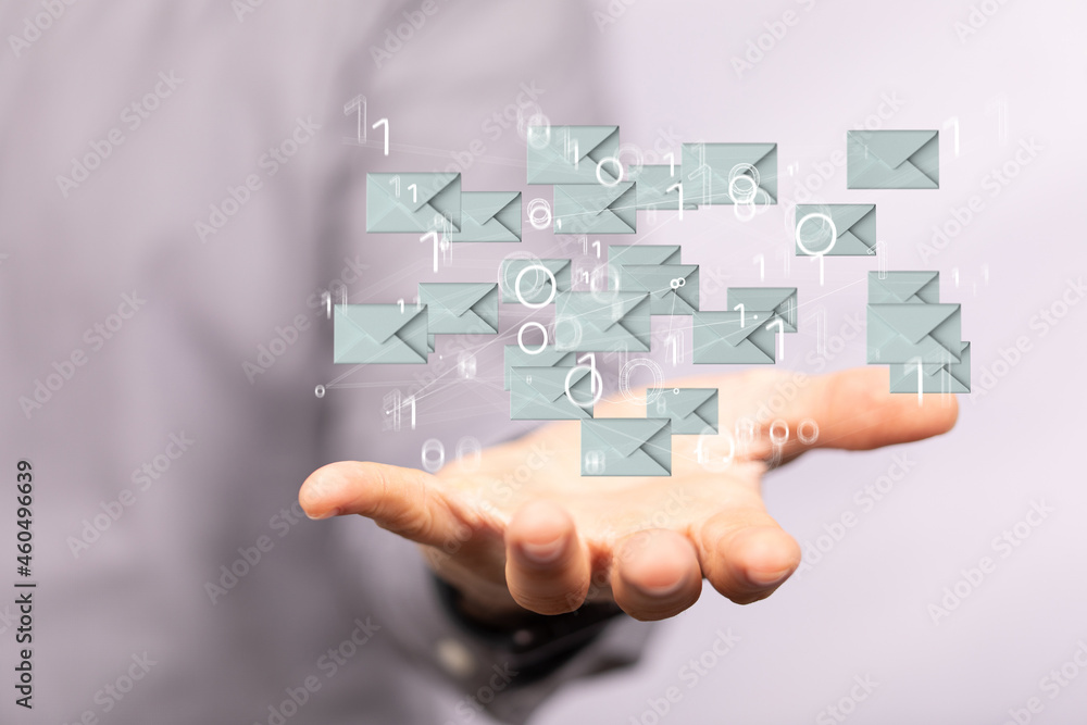 holding smartphone and checking email online on web with holding smartphone and checking email online on web with
