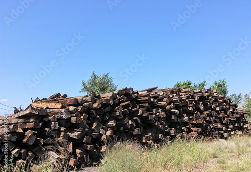 Pile Of Wooden Posts