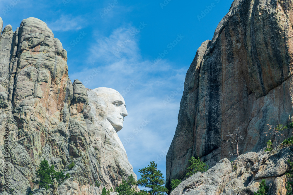 Profile of George Washington on Mount Rushmore