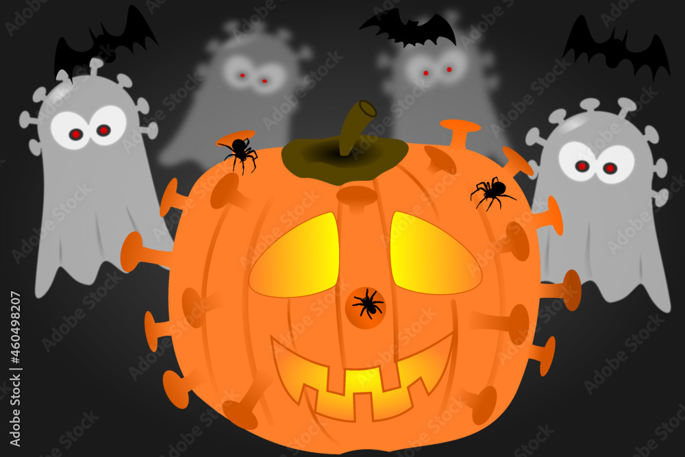 Coronavirus as Halloween scarecrows