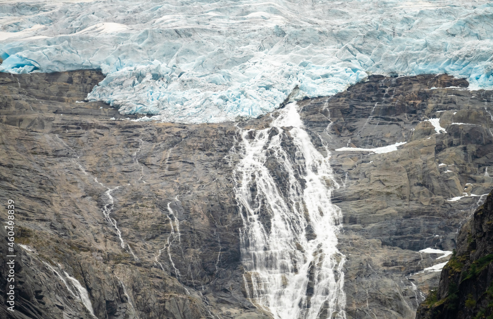 Briksdalsbreen (Briksdal glacier), one of the most accessible and best known arms of the Jostedalsbreen glacier, Stryn, Vestland, Norway. Briksdalsbreen (Briksdal glacier), one of the most accessible and best known arms of the Jostedalsbreen glacier, Stryn, Vestland, Norway.