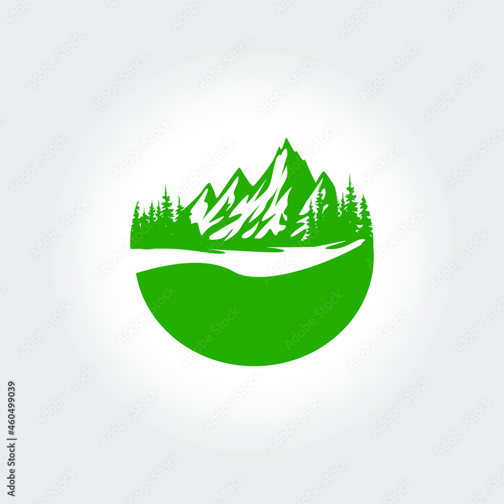 Obraz premium mountain logo. Simple vector logo in a modern style. Top of the mountain