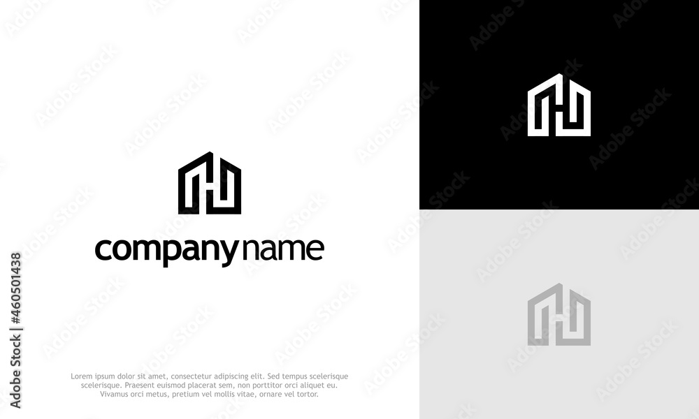 Letter H home logo. Icon design. Template elements. Geometric abstract logos Letter H home logo. Icon design. Template elements. Geometric abstract logos