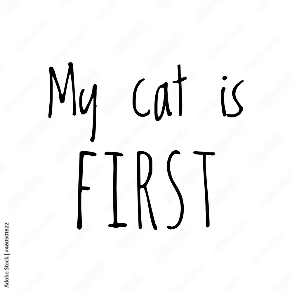 ''My cat is first'' Quote Illustration ''My cat is first'' Quote Illustration