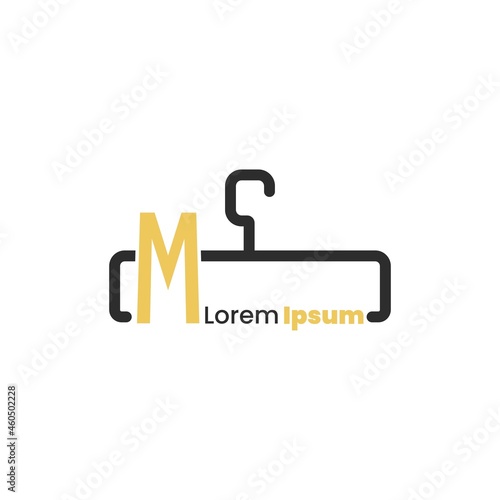 illustration of minimalist botique logo design . the elegant hanger icon