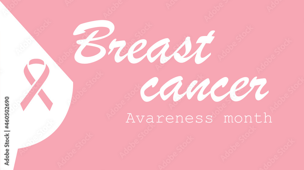 October Cancer Awareness Month banner with minimal concept. Vector Illustration for web, social media, cover, poster.