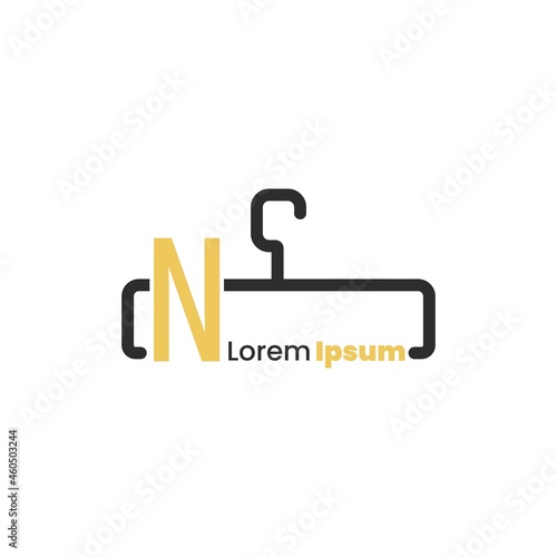 illustration of minimalist botique logo design . the elegant hanger icon