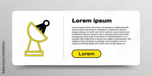 Line Radar icon isolated on white background. Search system. Satellite sign. Colorful outline concept. Vector