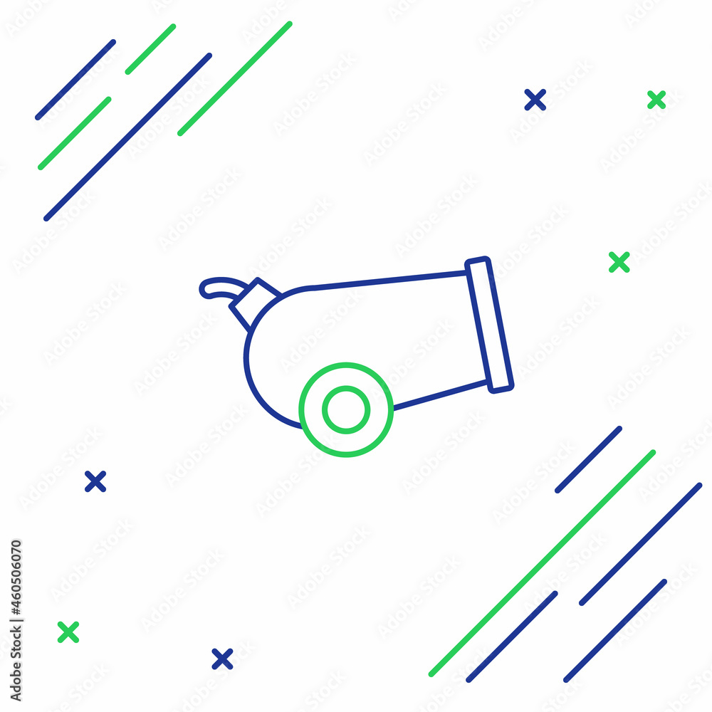 Line Cannon icon isolated on white background. Colorful outline concept. Vector Line Cannon icon isolated on white background. Colorful outline concept. Vector