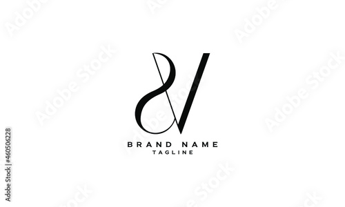 SV, VS, Abstract initial monogram letter alphabet logo design