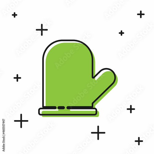 Black Oven glove icon isolated on white background. Kitchen potholder sign. Cooking glove. Vector