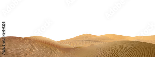 Fotografering Sand dunes on white background, banner design. Wild desert